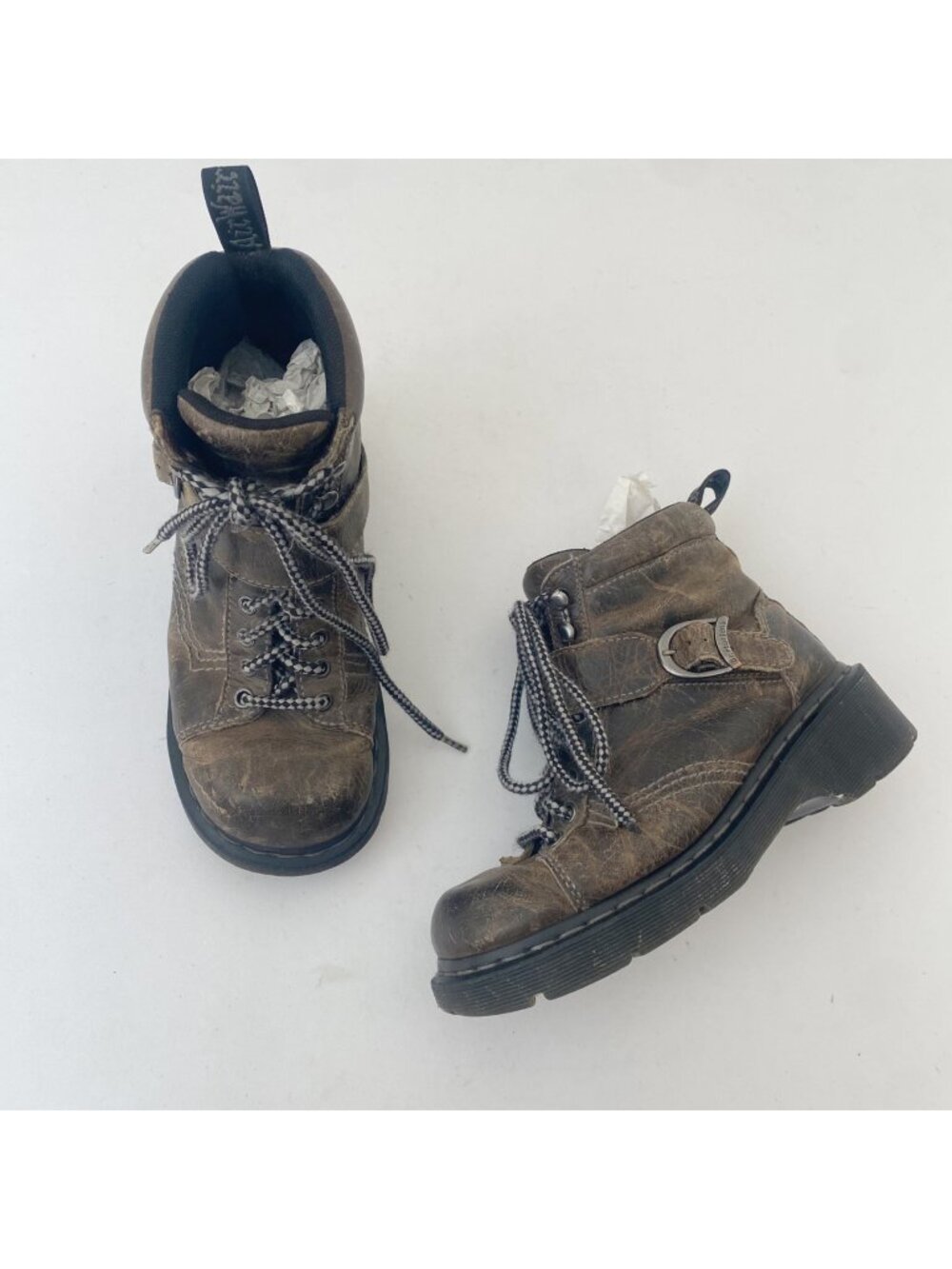 Dr. Martens Katherine Lace-Up Boots Shoes Buckle Combat Ankle Platform